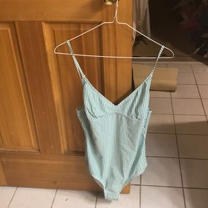 One piece JCrew seersucker women’s swimsuit